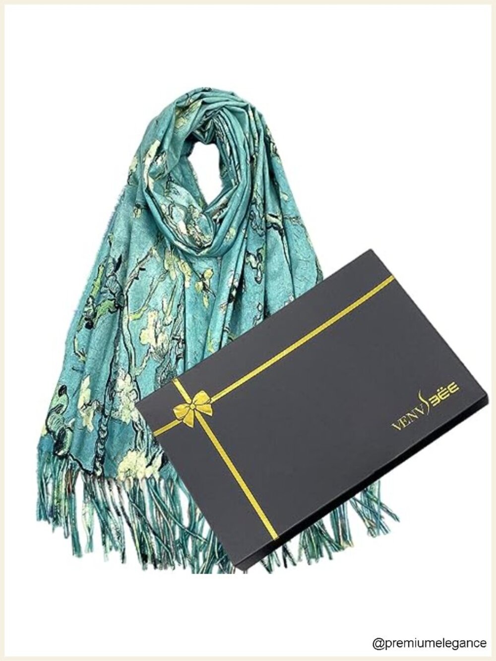 Reversible Van Gogh Art Scarf Wrap Shawl Pashmina in Gift Box